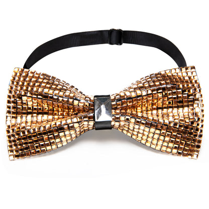 Shining Gold Rhinestones Bow Tie Set bow ties    - Sophisticated Gentlemen