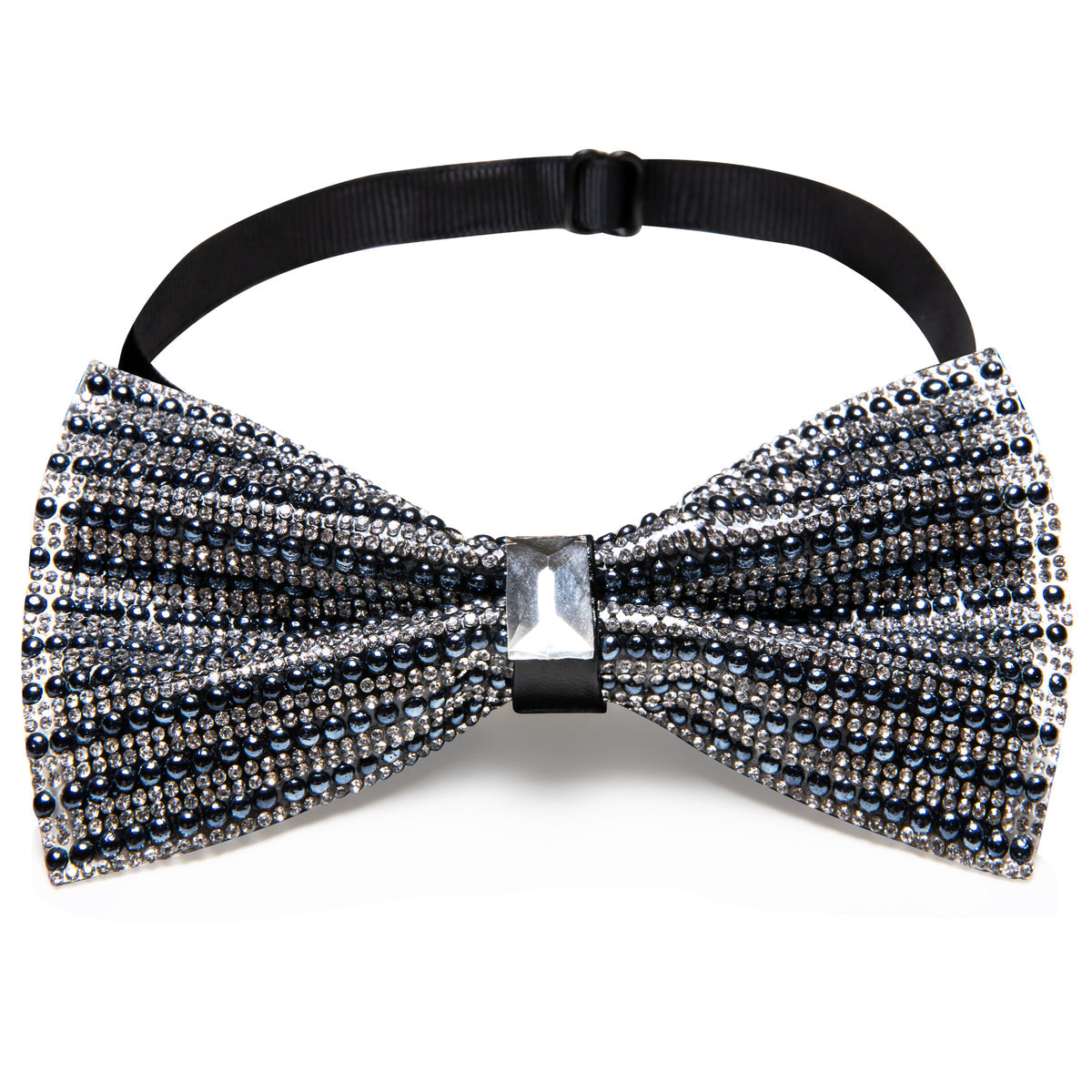 Black White Shining Rhinestones Wedding Bow Tie Set bow ties    - Sophisticated Gentlemen