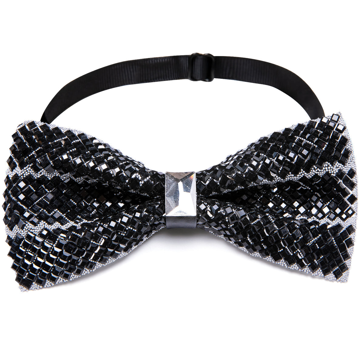 Black Shining Rhinestones Bow Tie Set bow ties    - Sophisticated Gentlemen
