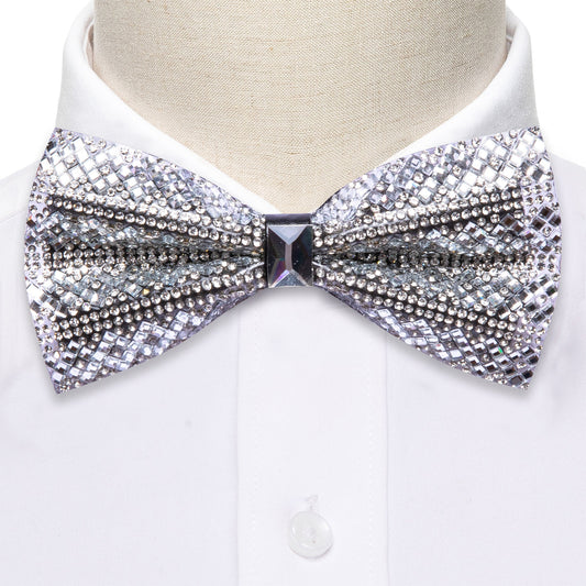 White Rhinestones Shining Bow Tie Set bow ties    - Sophisticated Gentlemen