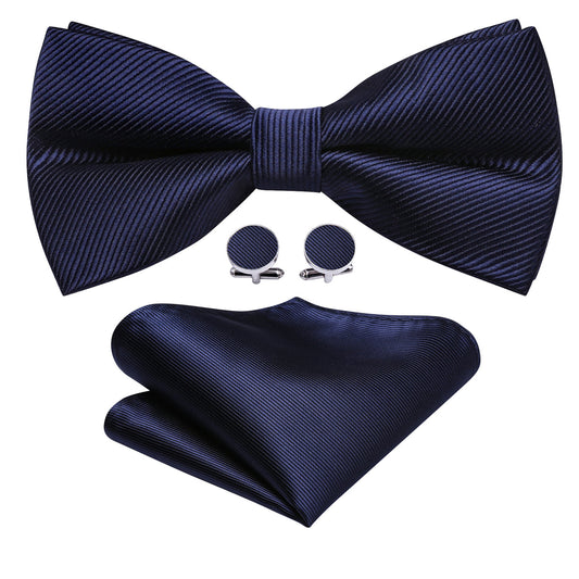 Blue Salvia Solid Bow Tie Set bow ties    - Sophisticated Gentlemen