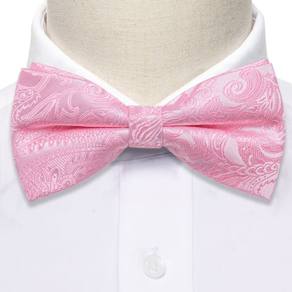Mist Pink Paisley Bow Tie Set bow ties    - Sophisticated Gentlemen
