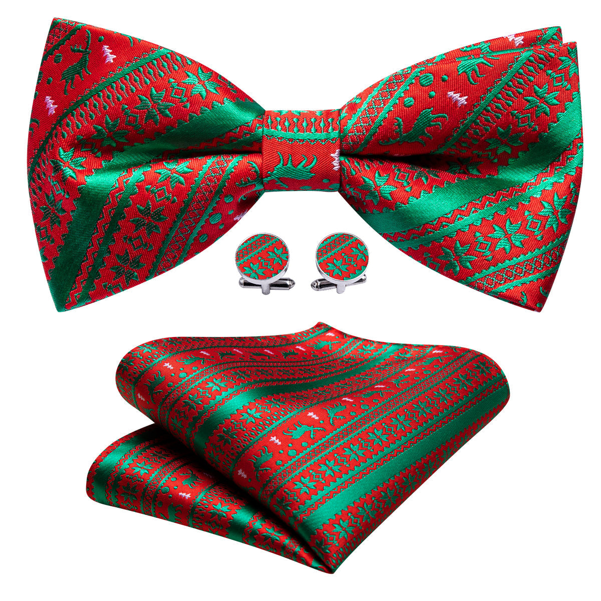 Red Green Elk Christmas Bow Tie Set bow ties    - Sophisticated Gentlemen