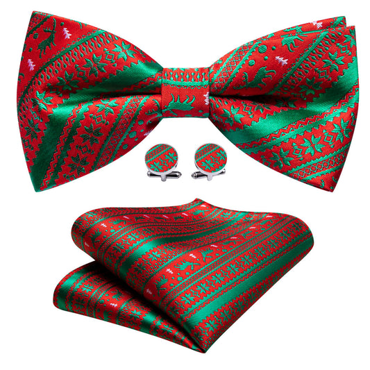 Red Green Elk Christmas Bow Tie Set bow ties    - Sophisticated Gentlemen