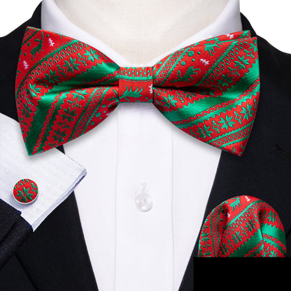 Red Green Elk Christmas Bow Tie Set bow ties    - Sophisticated Gentlemen