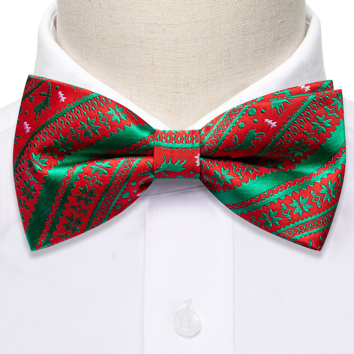 Red Green Elk Christmas Bow Tie Set bow ties    - Sophisticated Gentlemen