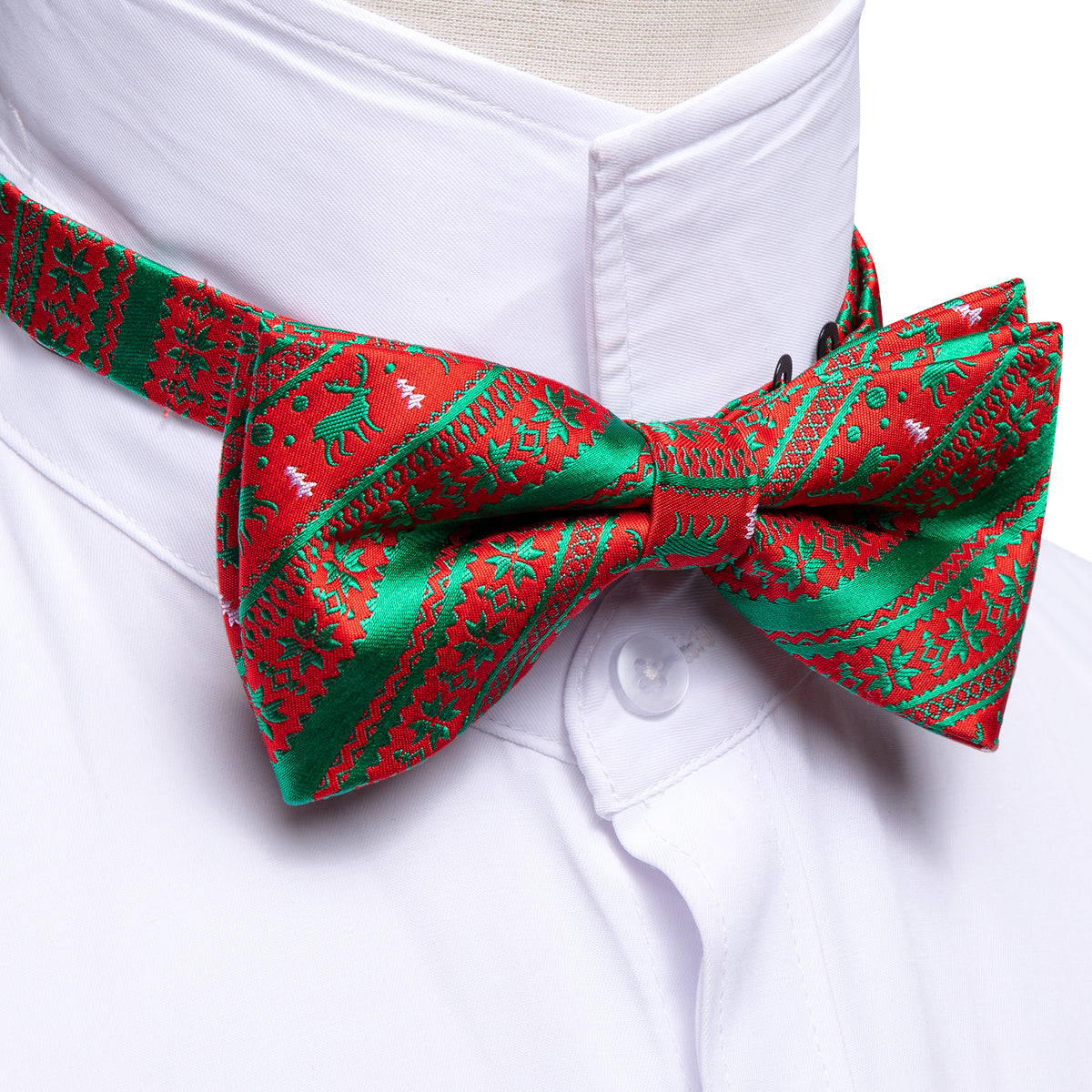 Red Green Elk Christmas Bow Tie Set bow ties    - Sophisticated Gentlemen