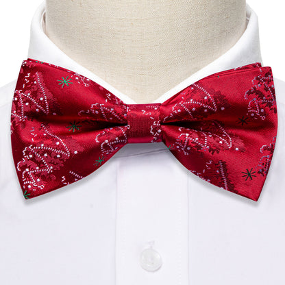 Red White Xmas Tree Bow Tie Set bow ties    - Sophisticated Gentlemen