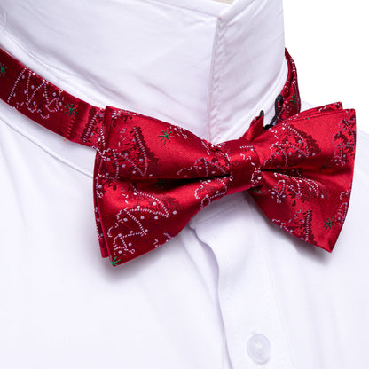 Red White Xmas Tree Bow Tie Set bow ties    - Sophisticated Gentlemen