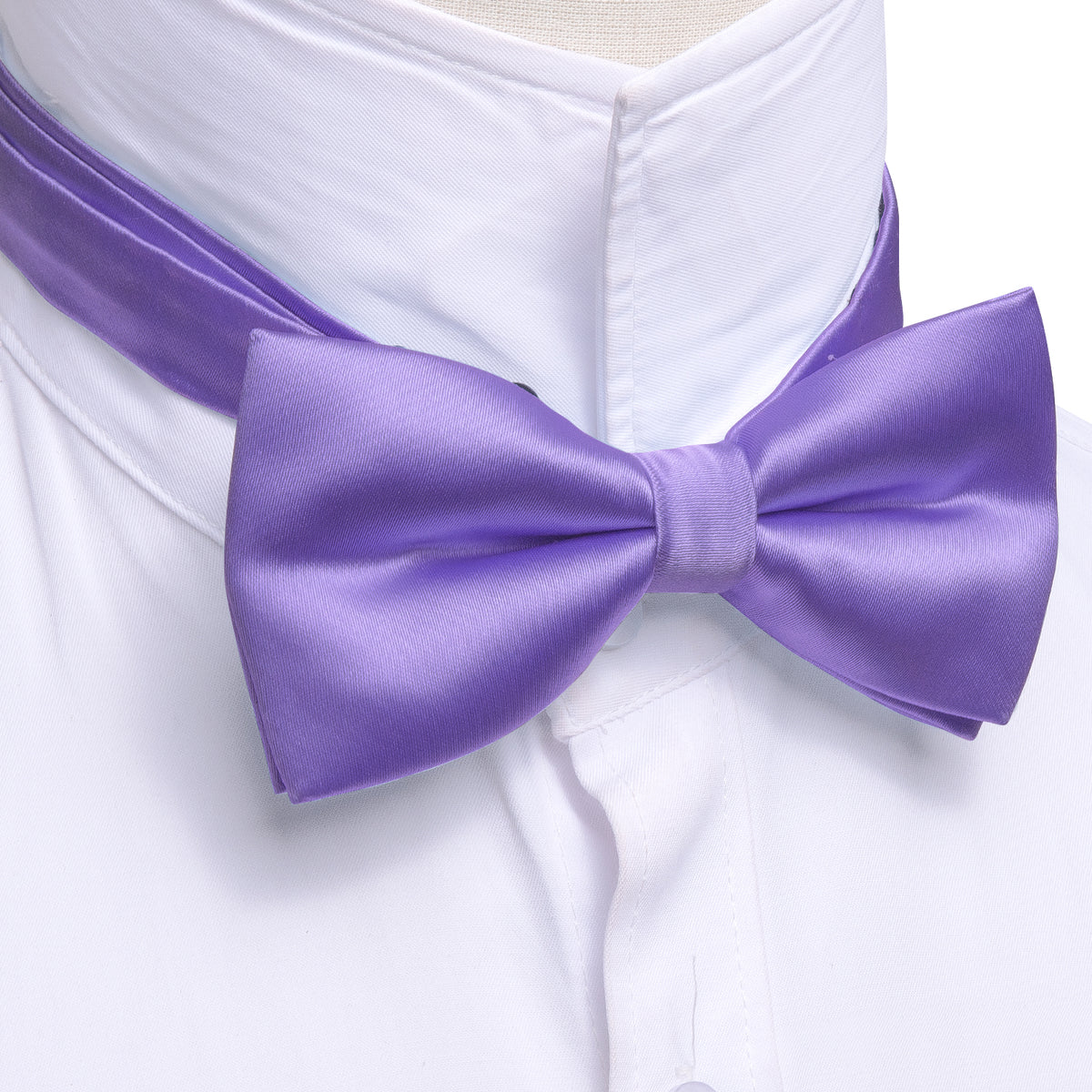 Purple Solid Silk Bow Tie Set bow ties    - Sophisticated Gentlemen