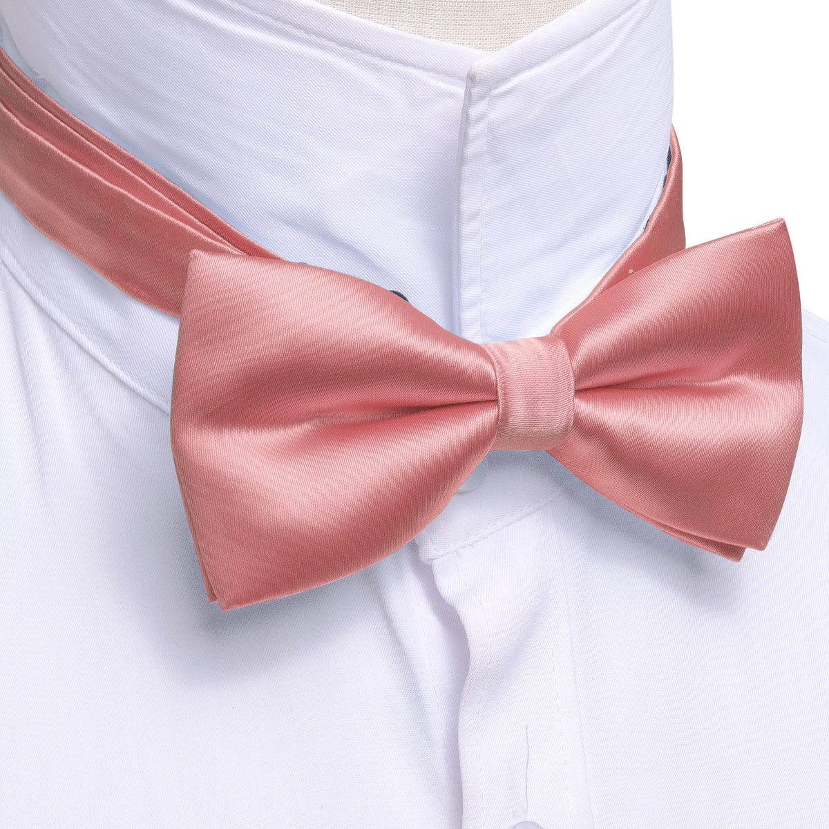 Pink Solid Silk Bow Tie Set bow ties    - Sophisticated Gentlemen