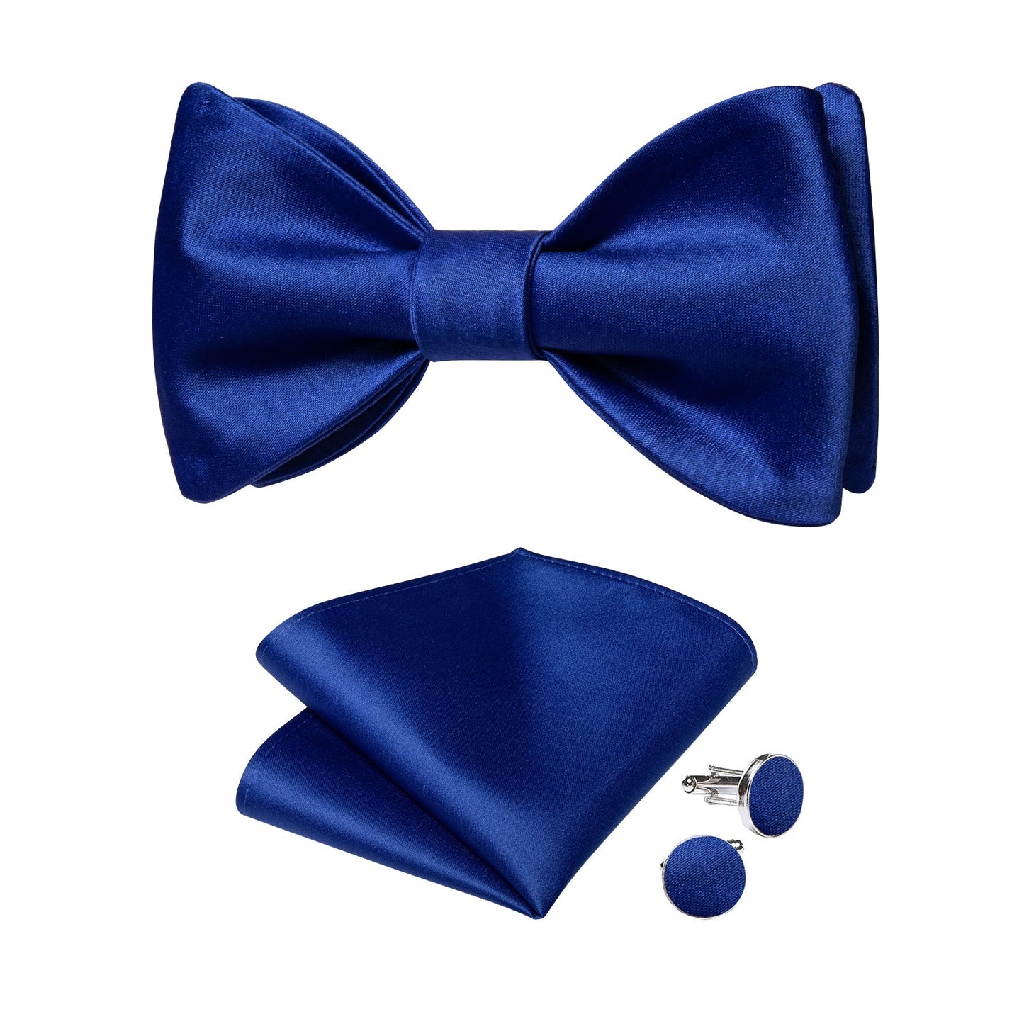 Solid Blue Silk Bow Tie bow tie    - Sophisticated Gentlemen