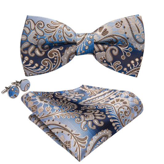 Luxury Paisley Bow Tie Set bow ties    - Sophisticated Gentlemen