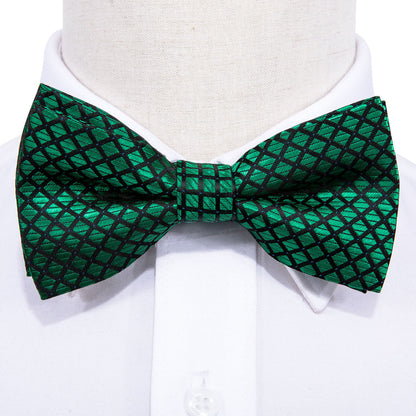 Green Plaid Bow Tie Set bow ties    - Sophisticated Gentlemen