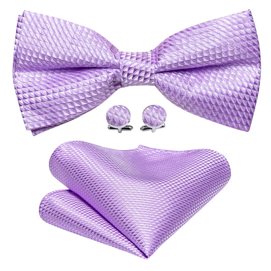 Purple Plaid Bow Tie Set bow ties    - Sophisticated Gentlemen