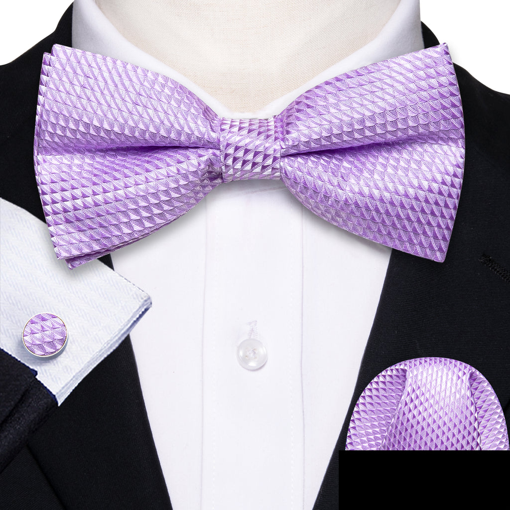 Purple Plaid Bow Tie Set bow ties    - Sophisticated Gentlemen
