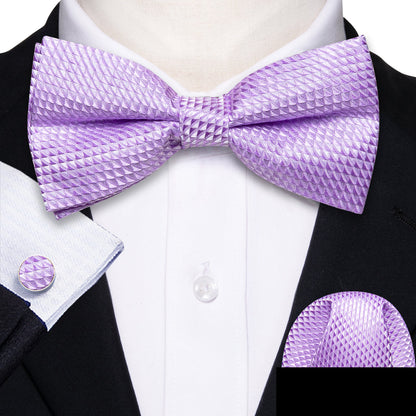 Purple Plaid Bow Tie Set bow ties    - Sophisticated Gentlemen