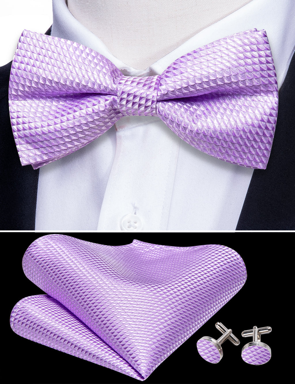 Purple Plaid Bow Tie Set bow ties    - Sophisticated Gentlemen