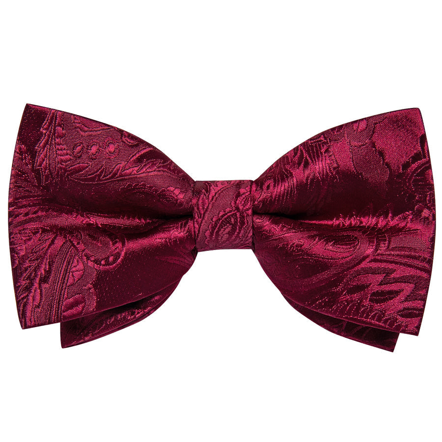 Burgundy Paisley Jacquard Silk Vest Set vest set    - Sophisticated Gentlemen
