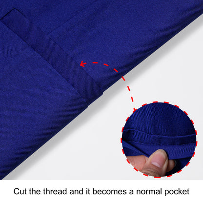 Klein Blue Solid Silk Men's Classic Vest Set vest set    - Sophisticated Gentlemen