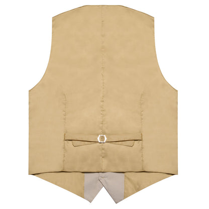 Champagne Solid Silk Men's Classic Vest Set vest set    - Sophisticated Gentlemen