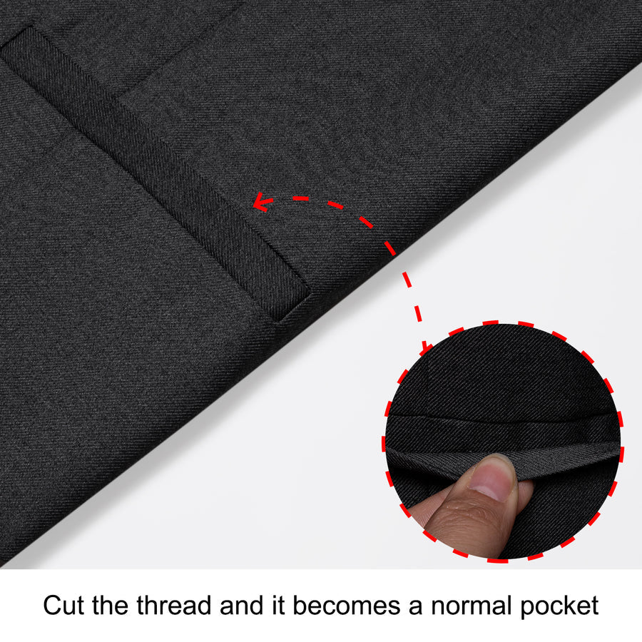 Dark Gray Solid Silk Men's Classic Vest Set vest set    - Sophisticated Gentlemen