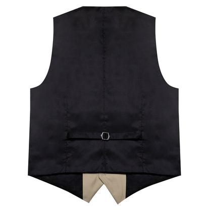 Khaki Yellow Solid Silk Vest Set vest set    - Sophisticated Gentlemen