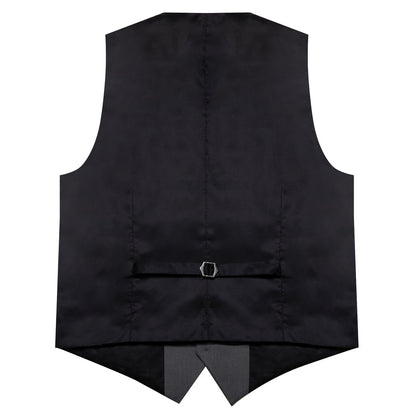 Gray Solid Silk Men's Classic Vest Set vest set    - Sophisticated Gentlemen