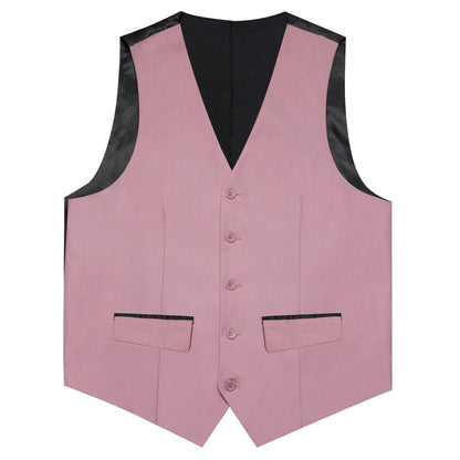 Deep Pink Solid Silk Vest Set vest set    - Sophisticated Gentlemen