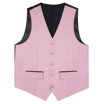 Light Pink Solid Silk Men's Classic Vest Set vest set    - Sophisticated Gentlemen