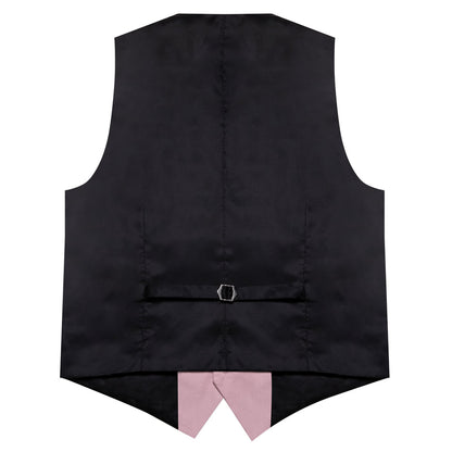 Light Pink Solid Silk Men's Classic Vest Set vest set    - Sophisticated Gentlemen