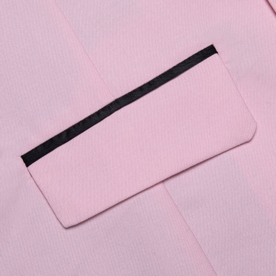Light Pink Solid Silk Men's Classic Vest Set vest set    - Sophisticated Gentlemen