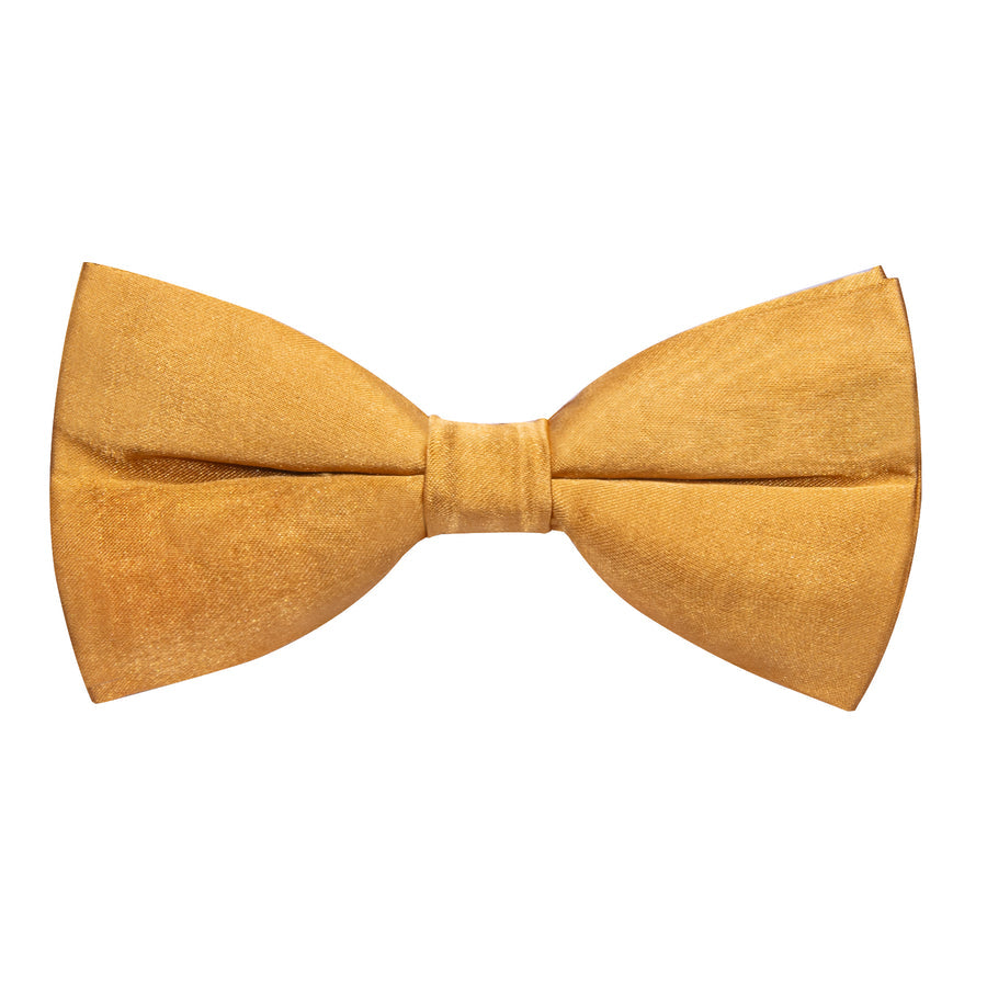 Satin Golden Solid Men's Bowtie Vest Set vest set    - Sophisticated Gentlemen