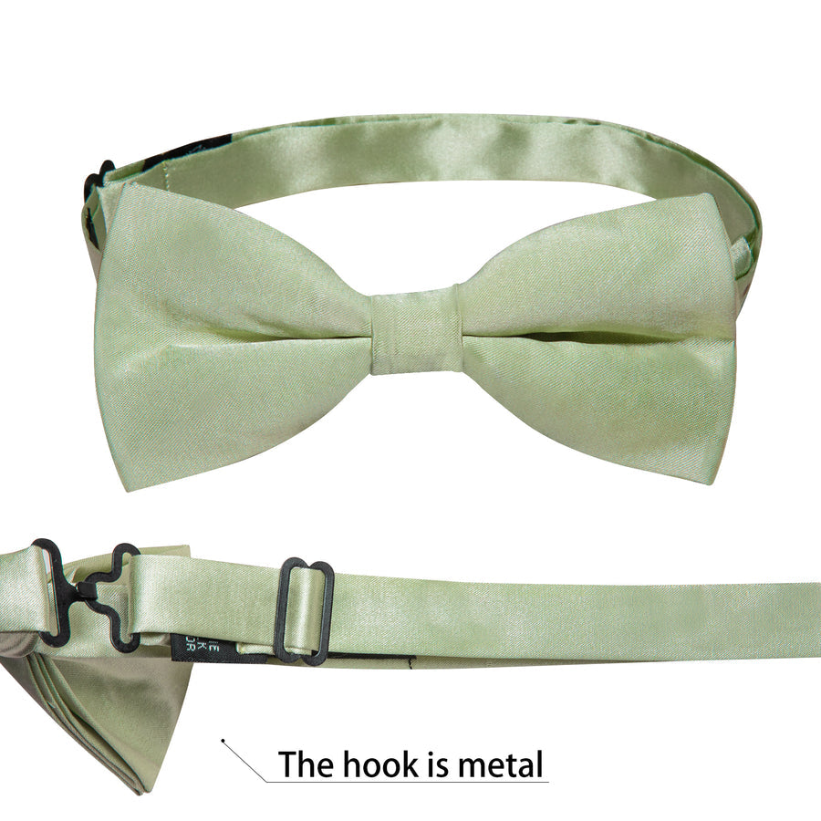 Satin Light Green Solid Men's Bowtie Vest Set vest set    - Sophisticated Gentlemen