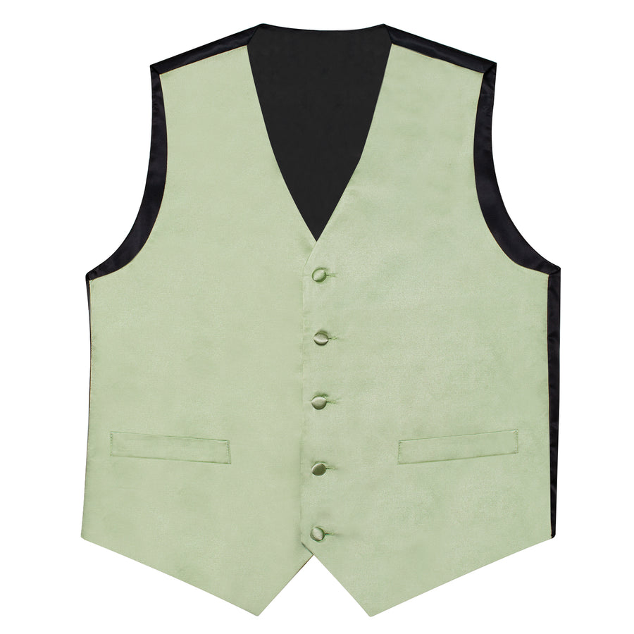 Satin Light Green Suit Vest Set vest set    - Sophisticated Gentlemen