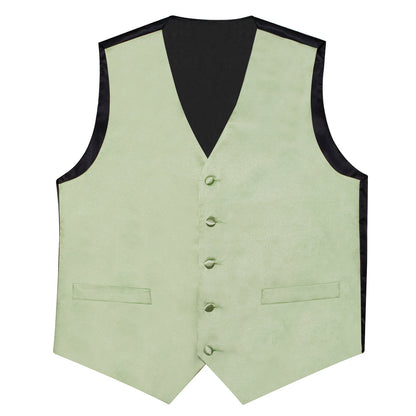 Satin Light Green Suit Vest Set vest set    - Sophisticated Gentlemen
