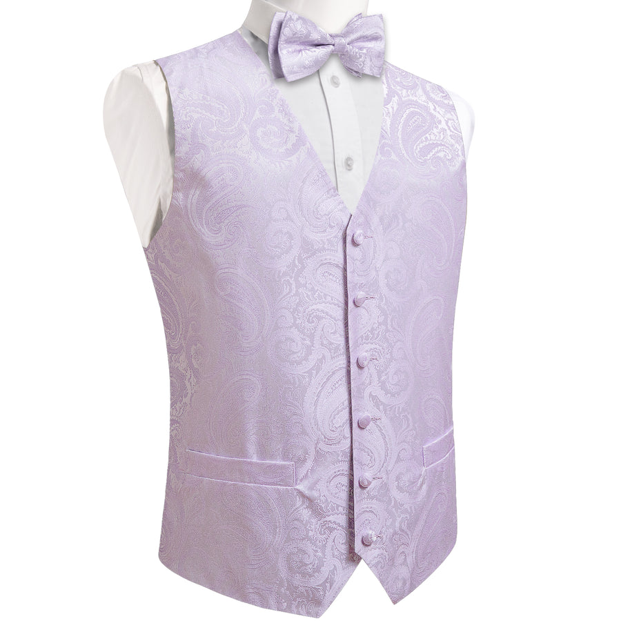 Light Plum Paisley Vest Set vest set    - Sophisticated Gentlemen