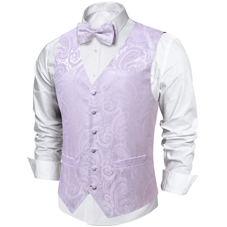 Light Plum Paisley Vest Set vest set    - Sophisticated Gentlemen
