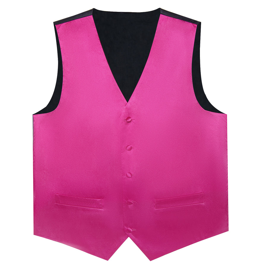 Hot Pink Solid Vest Set vest set    - Sophisticated Gentlemen