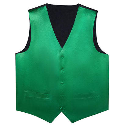 Emerald Green Solid Vest Set vest set    - Sophisticated Gentlemen