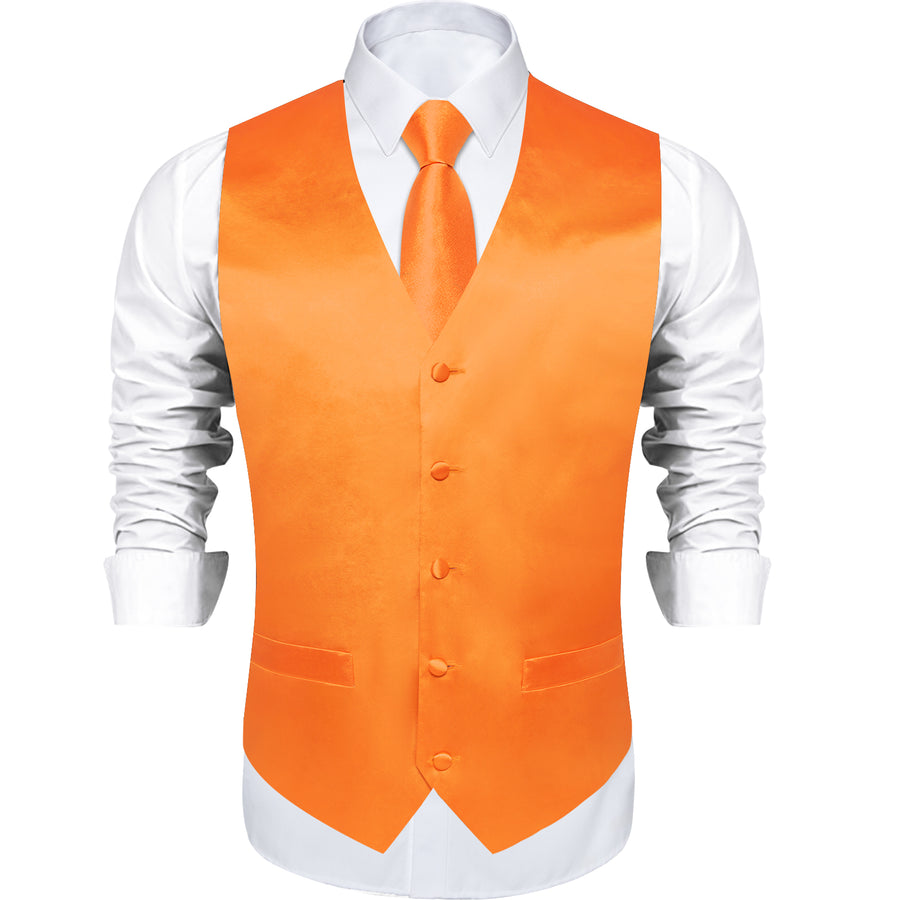 Solid Orange Vest Set vest set    - Sophisticated Gentlemen
