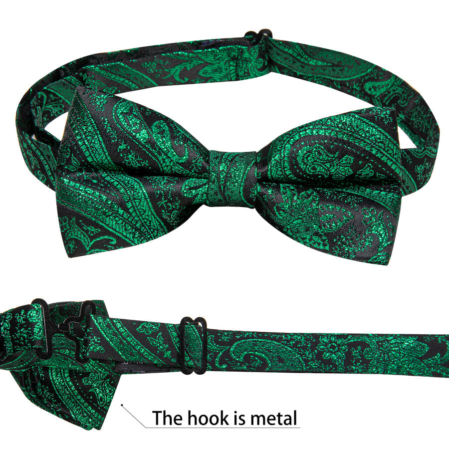 Emerald Green Paisley Jacquard Silk Vest Set vest set    - Sophisticated Gentlemen