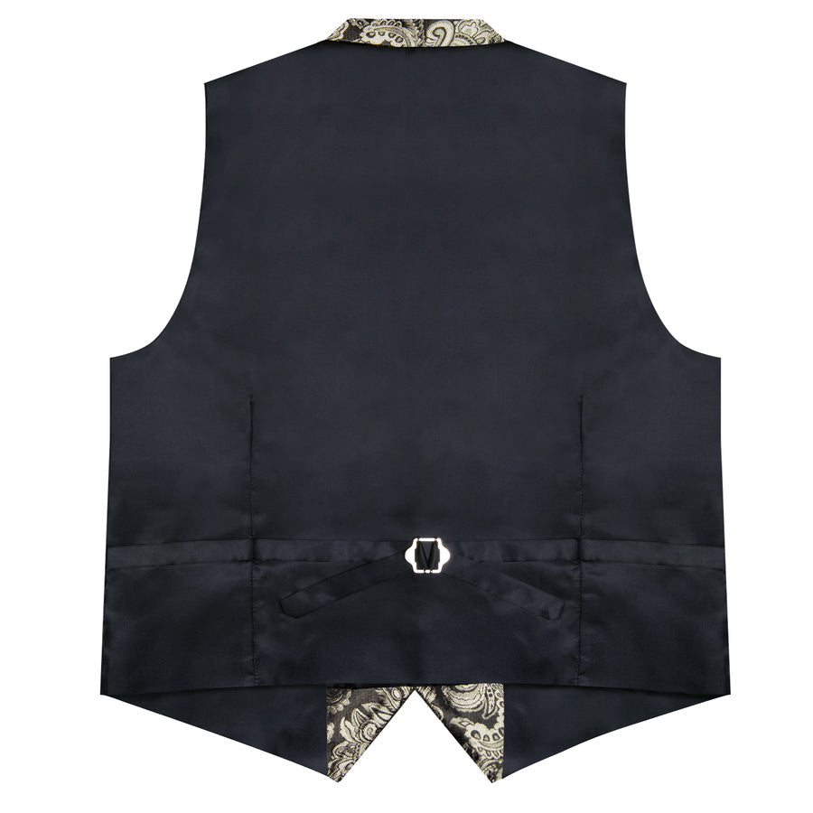 Gray Brown Paisley Men's Collar Vest Set vest set    - Sophisticated Gentlemen