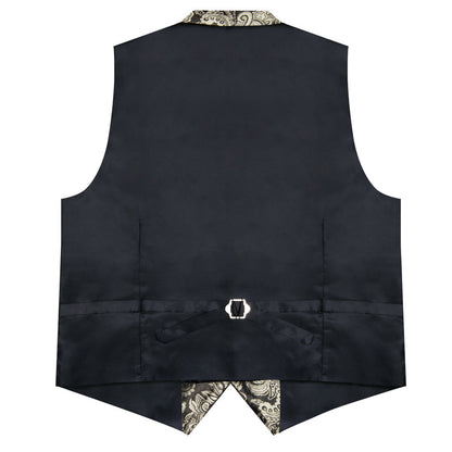 Gray Brown Paisley Men's Collar Vest Set vest set    - Sophisticated Gentlemen