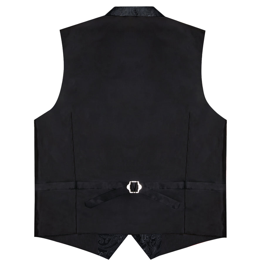 Black Paisley Men's Collar Vest Set vest set    - Sophisticated Gentlemen