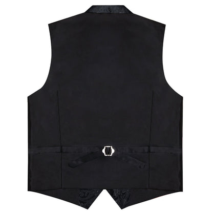 Black Paisley Men's Collar Vest Set vest set    - Sophisticated Gentlemen