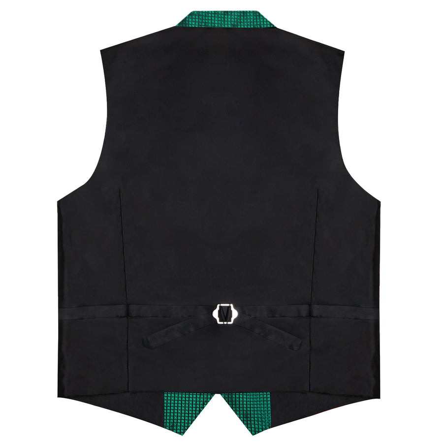 Black Green Plaid Classic Men's Collar Vest Set vest set    - Sophisticated Gentlemen