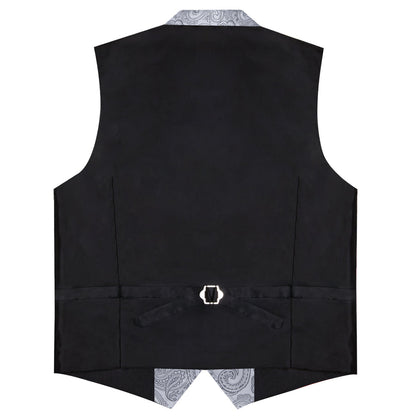 Sliver Gray Paisley Men's Collar Vest Set vest set    - Sophisticated Gentlemen