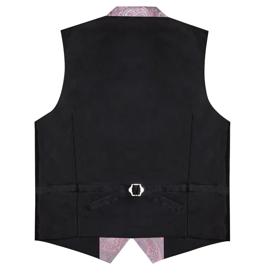 Pink Paisley Men's Collar Vest Set vest set    - Sophisticated Gentlemen