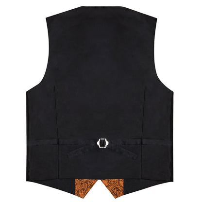 Golden Luxury Paisley Jacquard Men's Collar Vest Set vest set    - Sophisticated Gentlemen